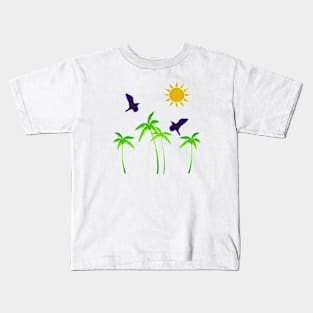 Summer Fun with Palm Trees and Sun Kids T-Shirt